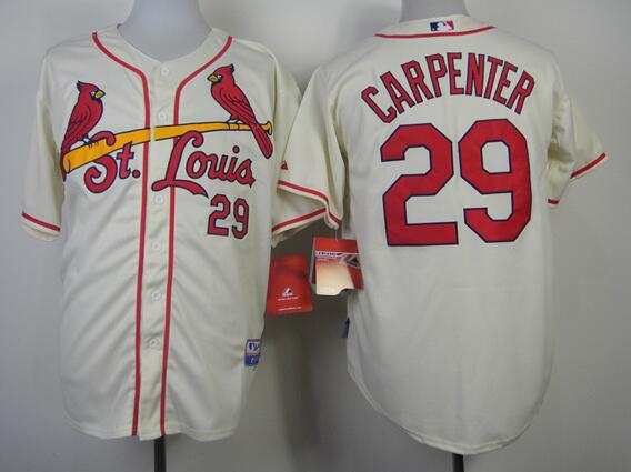 St. Louis Cardinals 29 Chris Carpenter beige mlb jersey