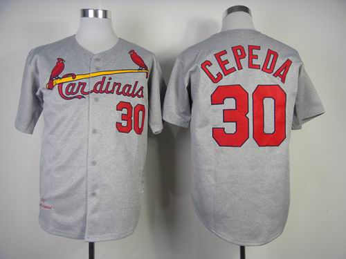 St. Louis Cardinals 30 Orlando Cepeda throwback Grey MLB jerseys