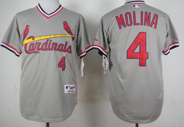 St. Louis Cardinals 4 Yadier Molina gray MLB Jersey