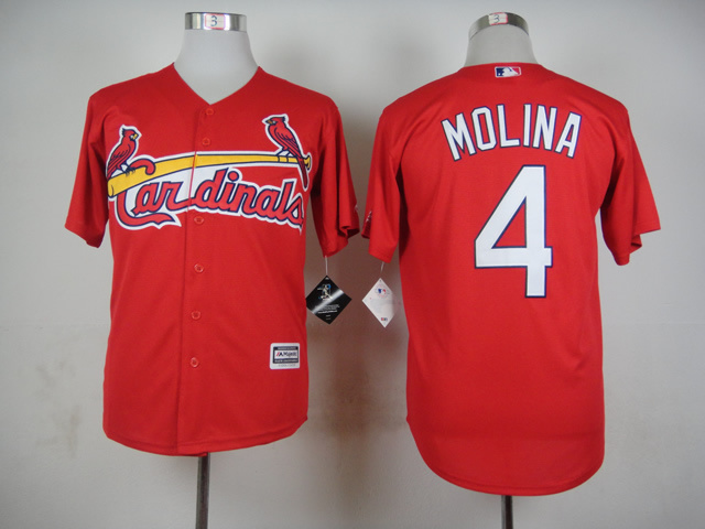 St. Louis Cardinals 4 Yadier Molina red MLB Jersey