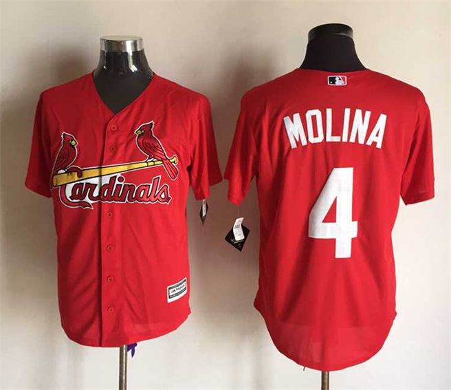 St. Louis Cardinals 4 Yadier Molina red majestic baseball Jersey 2016
