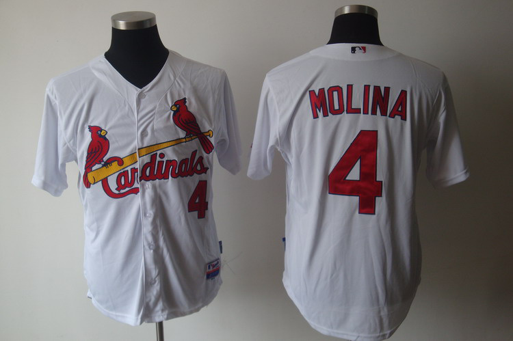 St. Louis Cardinals 4 Yadier Molina white MLB Jerseys
