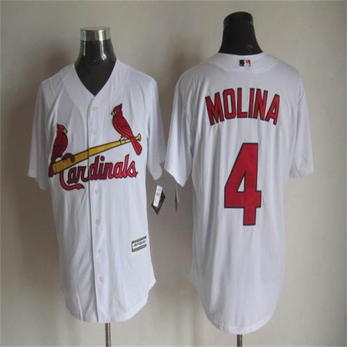 St. Louis Cardinals 4 Yadier Molina white Majestic MLB Jerseys