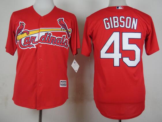St. Louis Cardinals 45 Bob Gibson red men mlb baseball jersey