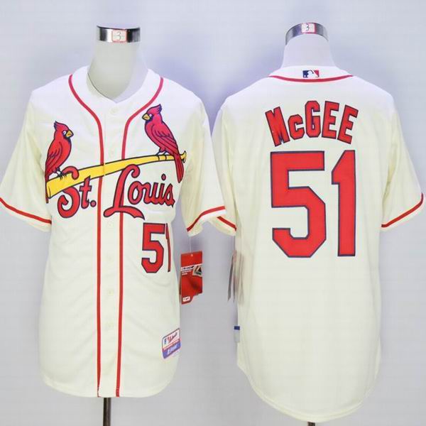 St. Louis Cardinals 51 Willie McGee Cream throwback baseball jerseys