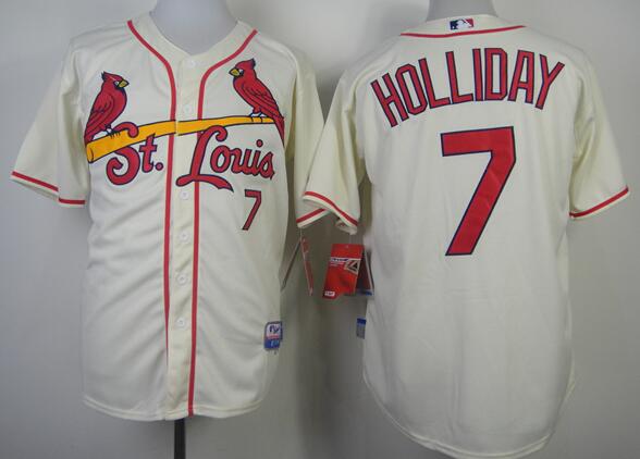 St. Louis Cardinals 7 Matt Holliday beige MLB baseball Jersey