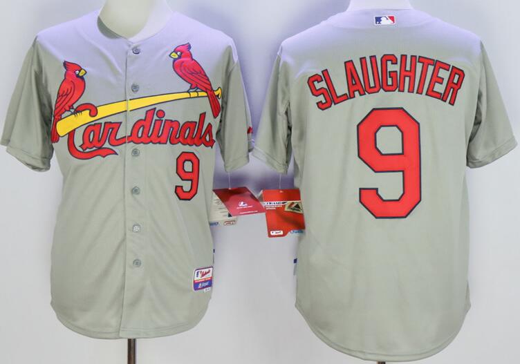 St. Louis Cardinals 9 Enos Slaughter grey MLB baseball Jersey