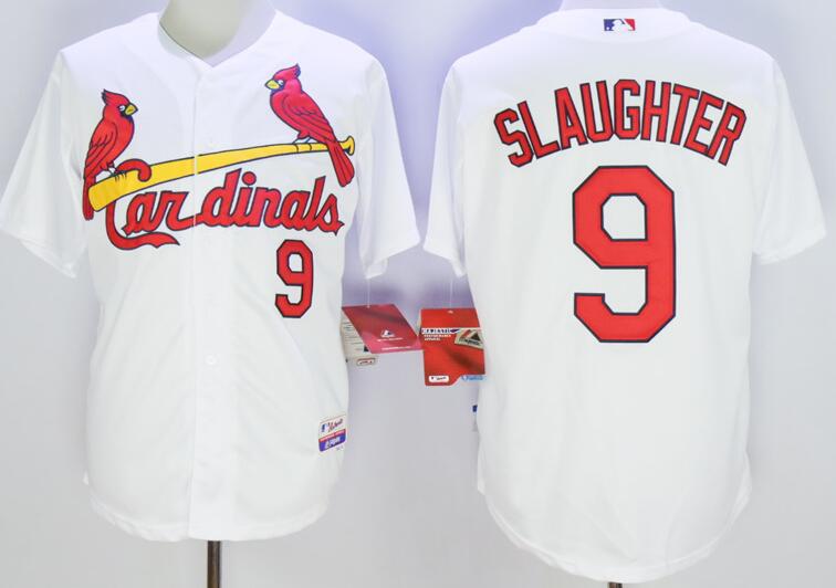 St. Louis Cardinals 9 Enos Slaughter white MLB baseball Jersey