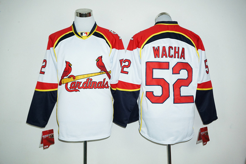 St.Louis Cardinals #52 Michael Wacha white long sleeves baseball jersey