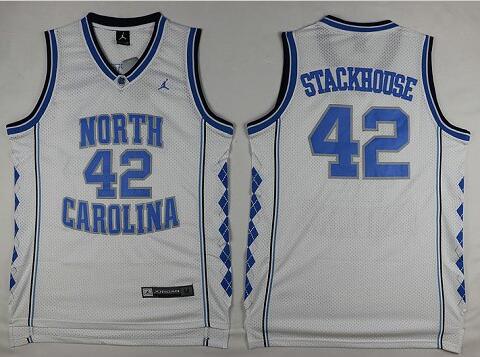 Stackhouse North Carolina #42 White College Basketball Jersey