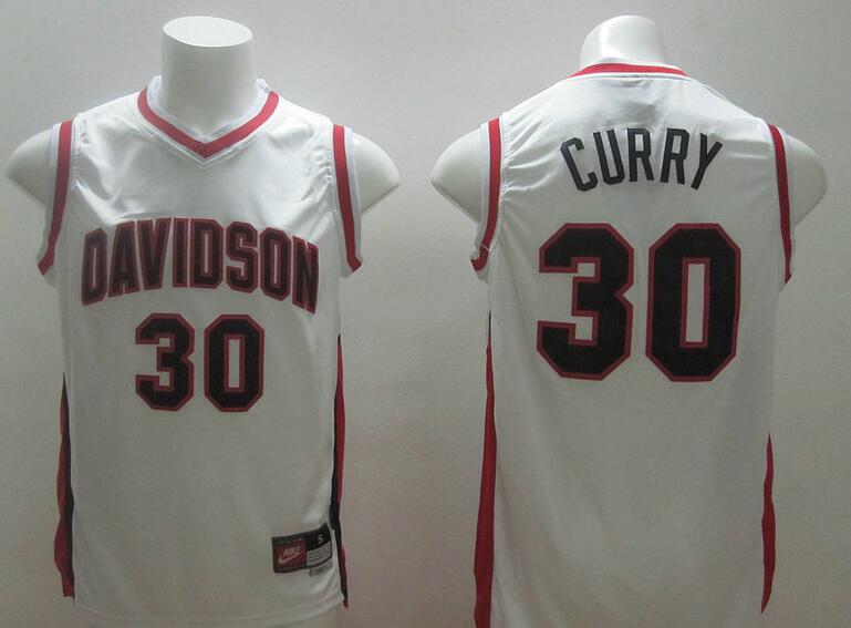 Stephen Curry Davidson College Wildcat #30 White Basketball JerseyStephen Curry Davidson College Wildcat #30 White Basketball Jersey