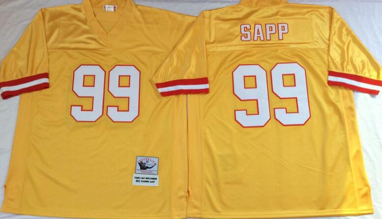 Tampa Bay Buccaneers 99 sapp YELLOW Throwback men nfl Jersey