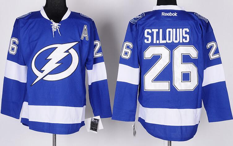 Tampa Bay Lightning 26 Martin St.Louis Dark blue men nhl ice hockey jersey