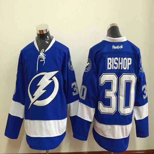Tampa Bay Lightning 30 Ben Bishop blue men nhl ice hockey  jerseys