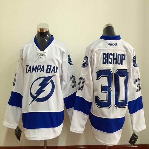 Tampa Bay Lightning 30 Bishop white men nhl ice hockey  jerseys