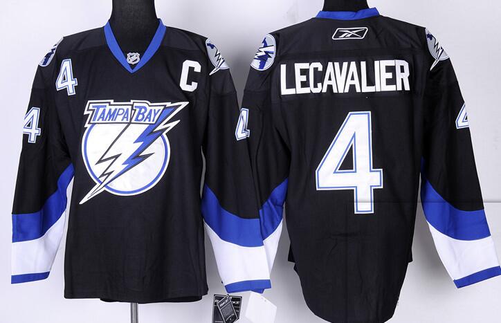 Tampa Bay Lightning 4 Vincent Lecavalier Black men nhl ice hockey  jerseys