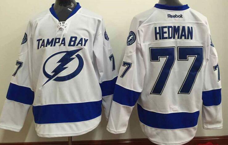 Tampa Bay Lightning 77 Victor Hedman white men nhl ice hockey  jerseys