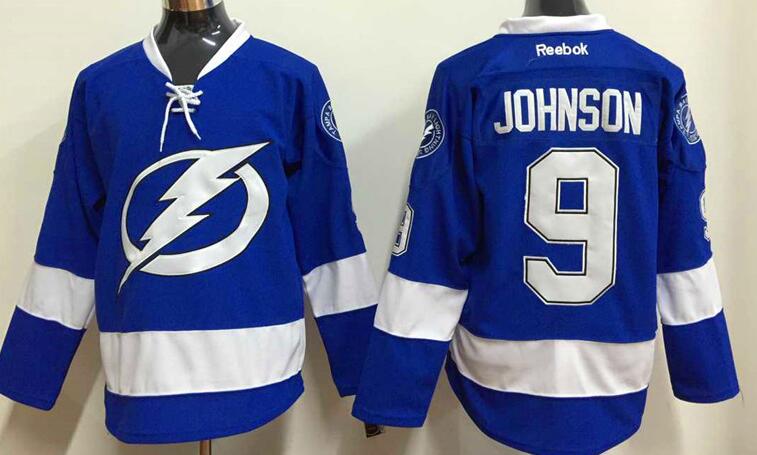 Tampa Bay Lightning 9 Tyler Johnson blue men nhl ice hockey  jerseys