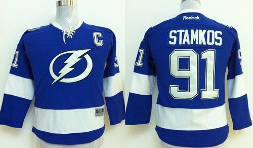 Tampa Bay Lightning 91# stamkosdark blue kids nhl jerseys