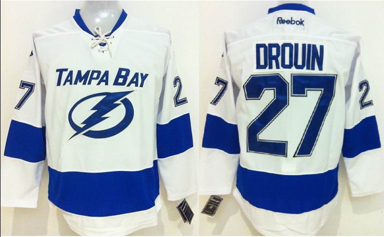 Tampa Bay Lightning Jonathan Drouin 27 white men nhl ice hockey  jerseys
