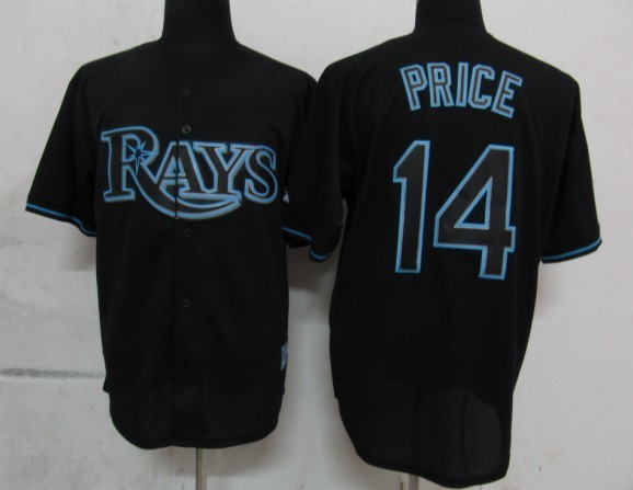 Tampa Bay Rays 14 Price Black Fashion men mlb MLB Jerseys