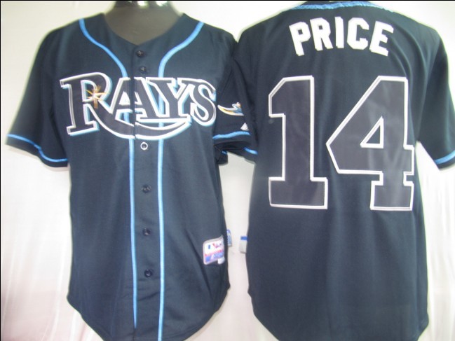 Tampa Bay Rays 14 Price Dark Blue men baseball MLB Jerseys