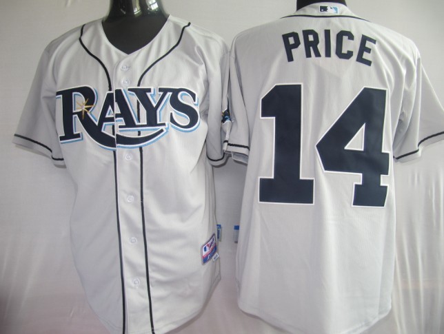 Tampa Bay Rays 14 Price Grey men baseball MLB Jerseys