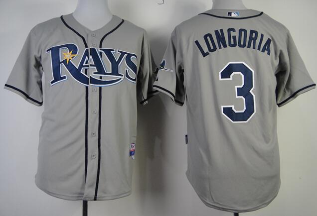 Tampa Bay Rays 3 Evan Longoria grey men baseball MLB Jerseys