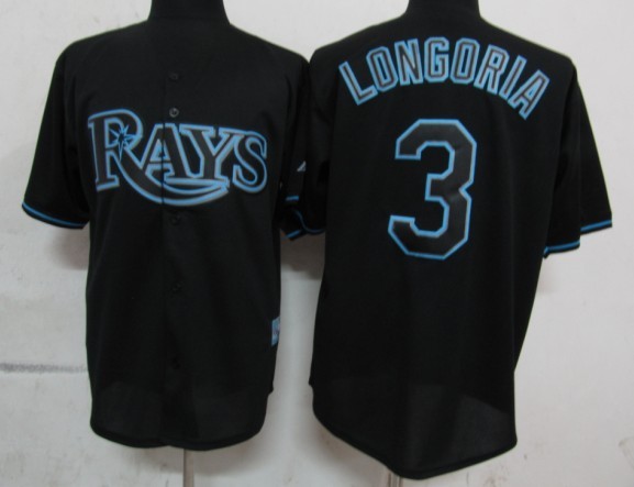 Tampa Bay Rays 3 Longoria Black Fashion Jerseys