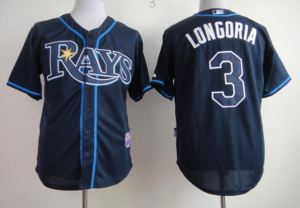 Tampa Bay Rays 3 Longoria Dark blue men baseball MLB Jersey
