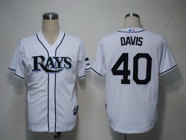 Tampa Bay Rays 40 Davis White men mlb MLB Jerseys