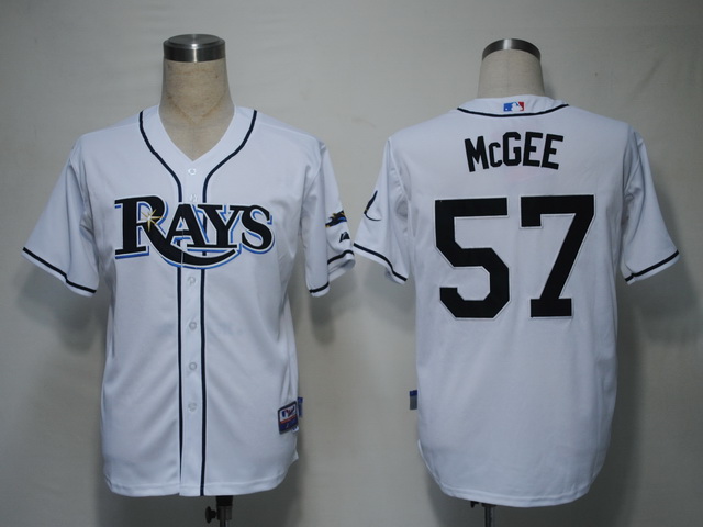 Tampa Bay Rays 57 Mcgee White men baseball MLB Jerseys