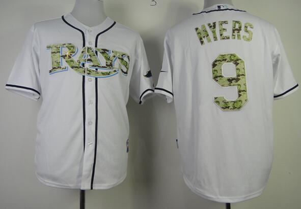 Tampa Bay Rays 9 Wil Myers white camo men mlb baseball Jersey