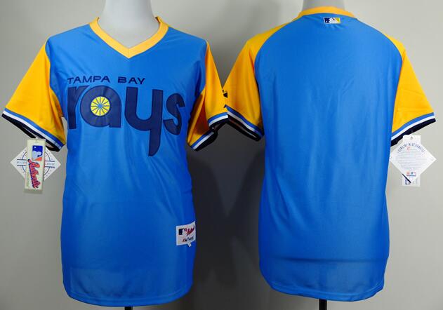 Tampa Bay Rays blank blue throwback baseball jersey