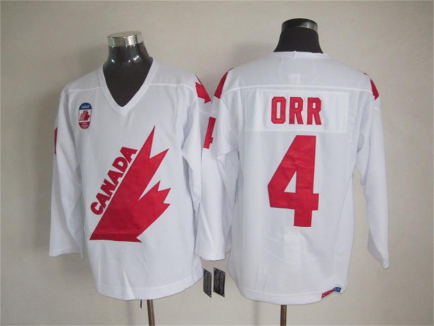 Team Canada 4 Bobby Orr white men nhl ice hockey jerseys
