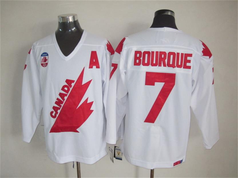 Team Canada 7 Ray Bourque white men nhl ice hockey jerseys