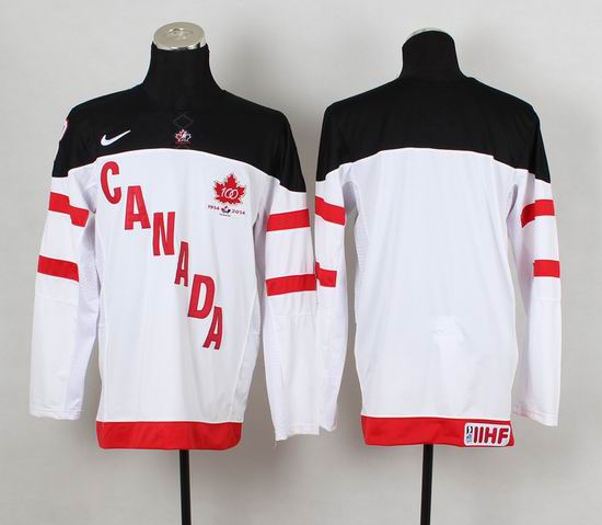Team Canada IIHF Official 100th Anniversary white men nhl ice hockey jerseys