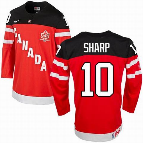 Team Canada Olympic 10 Patrick Sharp Red 100th Anniversary Stitched men nhl ice hockey jerseys