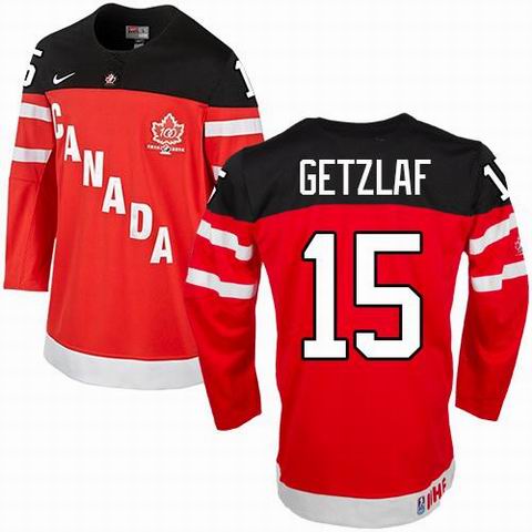 Team Canada Olympic 15 Ryan Getzlaf Red 100th Anniversary Stitched men nhl ice hockey jerseys