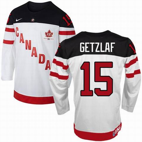 Team Canada Olympic 15 Ryan Getzlaf White 100th Anniversary Stitched men nhl ice hockey jerseys