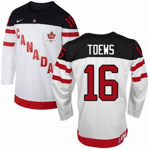 Team Canada Olympic 16 Jonathan Toews White 100th Anniversary Stitched men nhl ice hockey jerseys