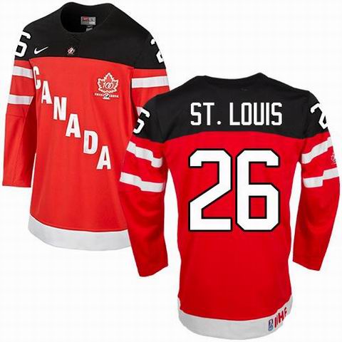 Team Canada Olympic 26 Martin St.Louis Red 100th Anniversary Stitched men nhl ice hockey jerseys