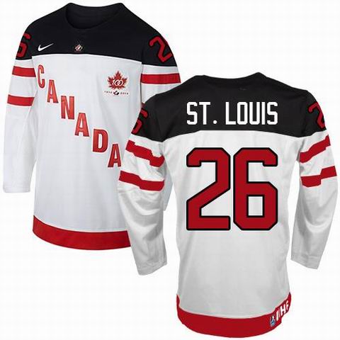 Team Canada Olympic 26 Martin St.Louis White 100th Anniversary Stitched men nhl ice hockey jerseys
