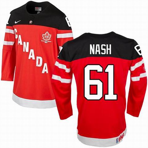 Team Canada Olympic 61 Rick Nash Red 100th Anniversary Stitched men nhl ice hockey jerseys