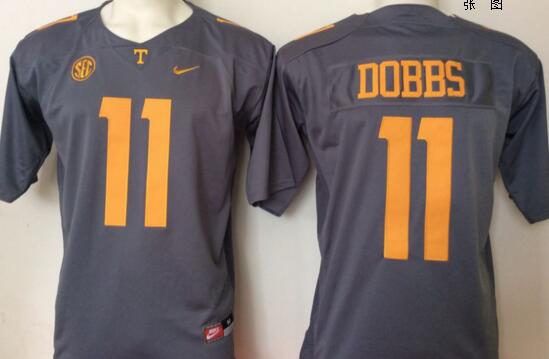 Tennessee Volunteers 11 Joshua Dobbs grey men College ncaa Football Jerseys