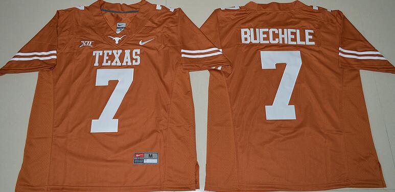 Texas Longhorns 7 Shane Buechele orange men NCAA college Football Jerseys