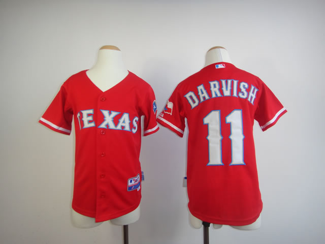 Texas Rangers #11 Yu Darvish red MLB Kid Jerseys