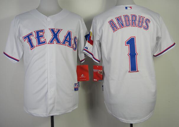 Texas Rangers 1 elvis andrus white men baseball jerseys