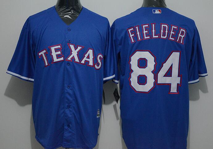Texas Rangers 84 PRINCE FIELDER blue men Majestic baseball mlb Jersey