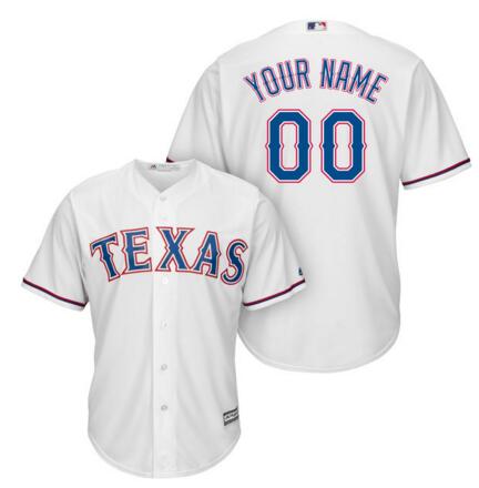 Texas Rangers jerseys Majestic White Home Cool Base Custom any name number